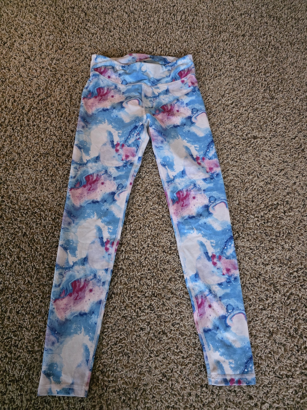 DSG Blue & Pink Marble Print Workout Leggings